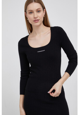 Calvin Klein Jeans Пуловер дамски в черно от лека материя - Pepit.bg