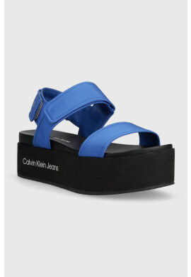 Calvin Klein Jeans Сандали FLATFORM SANDAL SOFTNY в синьо с платформа YW0YW00965 - Pepit.bg