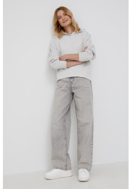 Calvin Klein Jeans Суичър дамски в сиво с изчистен дизайн - Pepit.bg