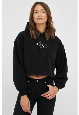 Calvin Klein Jeans Суичър в черно с апликация - Pepit.bg