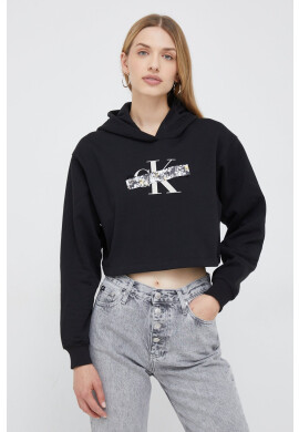 Calvin Klein Jeans Суичър в черно с принт - Pepit.bg
