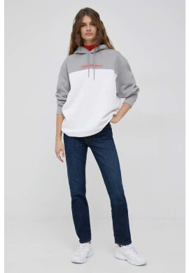 Calvin Klein Jeans Суичър в черно с качулка с апликация - Pepit.bg