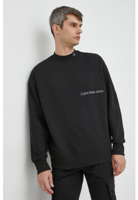 Calvin Klein Jeans Суичър в черно с качулка с принт - Pepit.bg