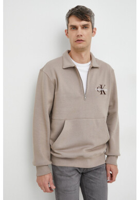 Calvin Klein Jeans Суичър в бежово с апликация - Pepit.bg