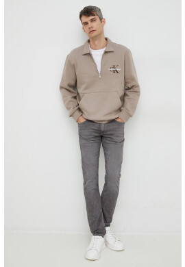 Calvin Klein Jeans Суичър в бежово с апликация - Pepit.bg