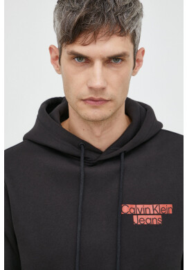 Calvin Klein Jeans Суичър в черно с качулка с принт - Pepit.bg