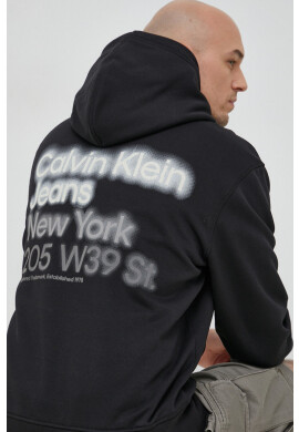 Calvin Klein Jeans Суичър в черно с качулка с принт - Pepit.bg