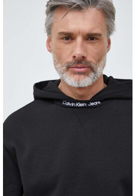 Calvin Klein Jeans Суичър в черно с качулка с апликация - Pepit.bg