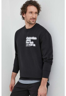 Calvin Klein Jeans Суичър в черно с принт - Pepit.bg