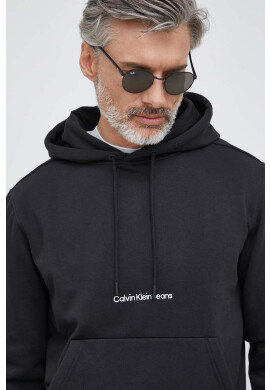 Calvin Klein Jeans Суичър в черно с качулка с изчистен дизайн - Pepit.bg