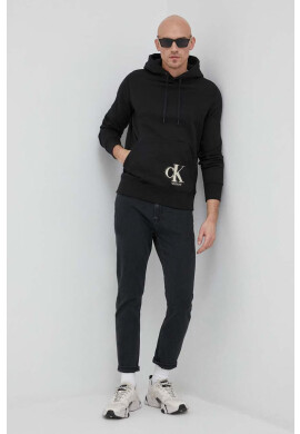 Calvin Klein Jeans Суичър в черно с качулка с изчистен дизайн - Pepit.bg