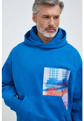 Calvin Klein Jeans Суичър в синьо с качулка с апликация - Pepit.bg