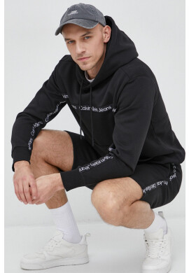 Calvin Klein Jeans Суичър в черно с качулка с апликация - Pepit.bg