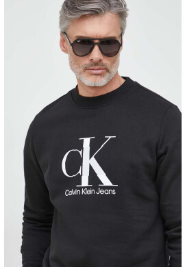 Calvin Klein Jeans Суичър в черно с принт - Pepit.bg
