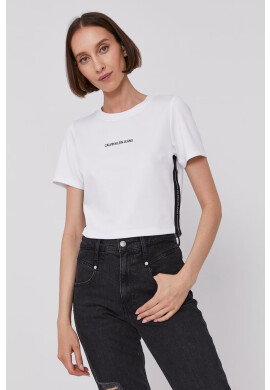 Calvin Klein Jeans Тениска дамска в бяло - Pepit.bg
