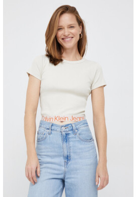 Calvin Klein Jeans Тениска в бежово - Pepit.bg