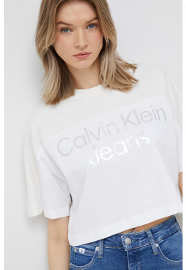 Calvin Klein Jeans Тениска в бежово - Pepit.bg