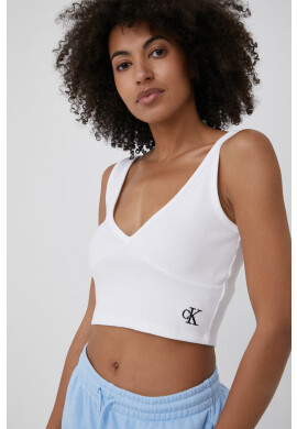 Calvin Klein Jeans Топ дамски в бяло - Pepit.bg