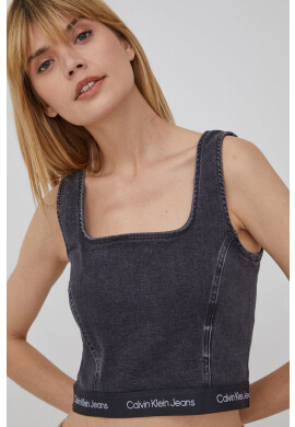 Calvin Klein Jeans Топ дамски в сиво - Pepit.bg