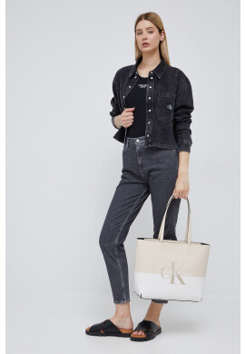 Calvin Klein Jeans Топ дамски в бежово - Pepit.bg