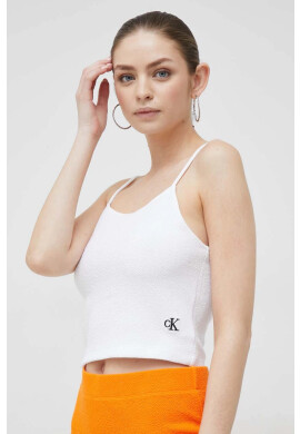 Calvin Klein Jeans Топ дамски в бяло - Pepit.bg