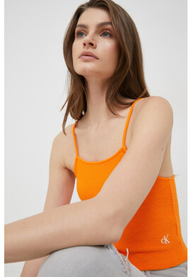 Calvin Klein Jeans Топ дамски в оранжево - Pepit.bg