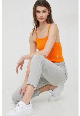 Calvin Klein Jeans Топ дамски в оранжево - Pepit.bg