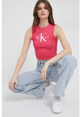 Calvin Klein Jeans Топ дамски в розово - Pepit.bg