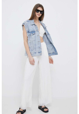 Calvin Klein Jeans Топ дамски в бяло - Pepit.bg