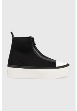 Calvin Klein Jeans Високи кецове Cupsole Flatform Mid Zip в черно - Pepit.bg