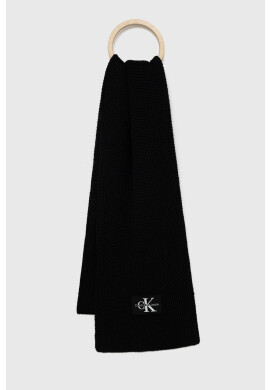 Calvin Klein Jeans Вълнен шал в черно с изчистен дизайн - Pepit.bg
