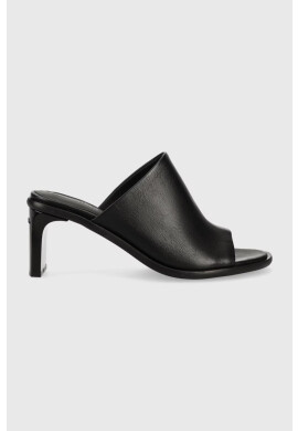 Calvin Klein Кожени чехли CURVED STILETTO MULE в черно с висок ток HW0HW01628 - Pepit.bg