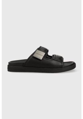 Calvin Klein Кожени чехли DOUBLE STRAP SANDAL в черно HM0HM00945 - Pepit.bg