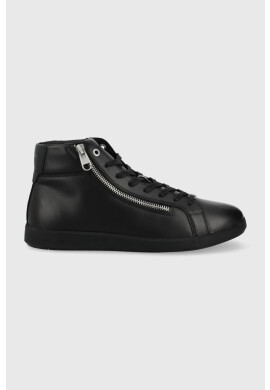 Calvin Klein Кожени маратонки Low Top Lace Up W/zip в черно - Pepit.bg