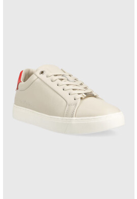 Calvin Klein Кожени маратонки Cupsole Lace Up в сиво - Pepit.bg