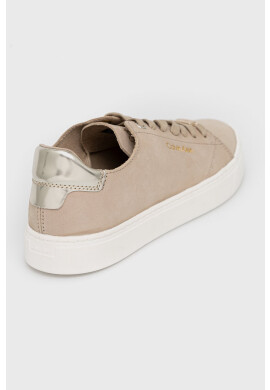 Calvin Klein Кожени маратонки Cupsole Unlined Lace Up в бежово - Pepit.bg