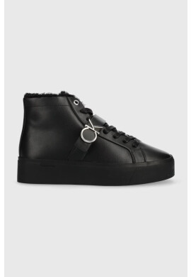 Calvin Klein Кожени маратонки Flatform Cup High Top Ck - Pepit.bg
