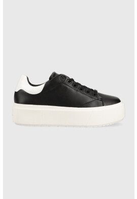 Calvin Klein Кожени маратонки SQUARED FLATFORM CUP в черно HW0HW01775 - Pepit.bg