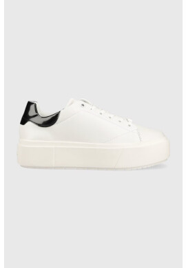 Calvin Klein Кожени маратонки SQUARED FLATFORM CUP в бяло HW0HW01775 - Pepit.bg