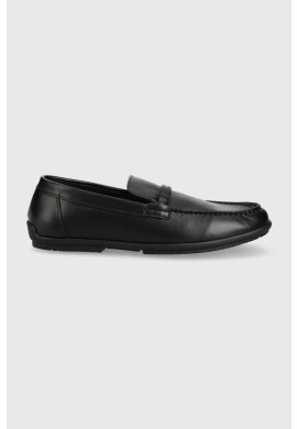 Calvin Klein Кожени мокасини мъжко в черно - Pepit.bg