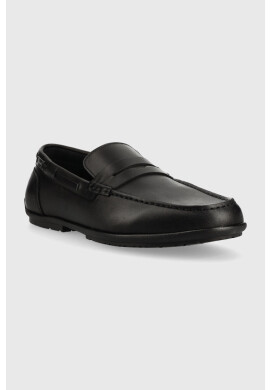 Calvin Klein Кожени мокасини Logo Hw Driver в черно - Pepit.bg