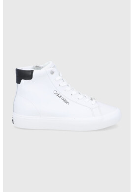 Calvin Klein Кожени обувки в бяло с равна подметка - Pepit.bg