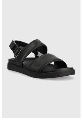 Calvin Klein Кожени сандали BACK STRAP SANDAL LTH в черно HM0HM00946 - Pepit.bg