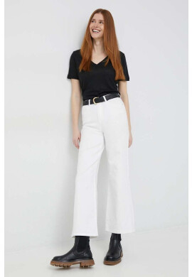 Calvin Klein Ленена тениска в черно - Pepit.bg
