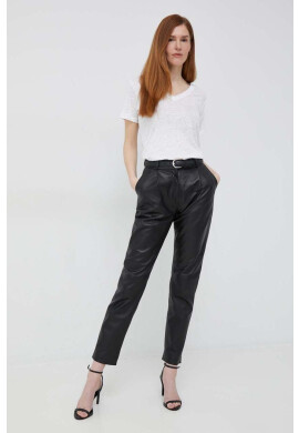 Calvin Klein Ленена тениска в бяло - Pepit.bg