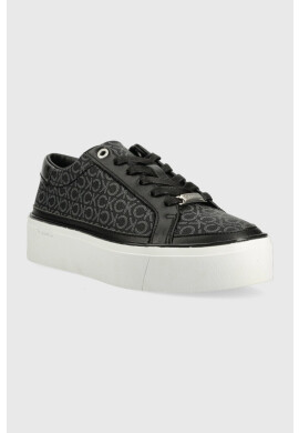 Calvin Klein Маратонки CUPSOLE FLATFORM LACE UP - MONO в черно HW0HW01420 - Pepit.bg