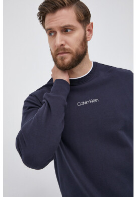 Calvin Klein Памучен суичър мъжки в тъмносиньо с принт - Pepit.bg