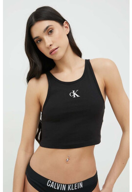 Calvin Klein Памучен топ в черно - Pepit.bg