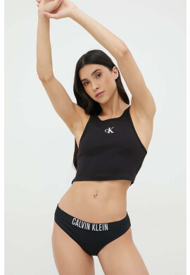 Calvin Klein Памучен топ в черно - Pepit.bg