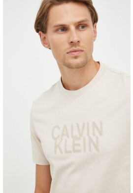 Calvin Klein Памучна тениска в тъмносиньо - Pepit.bg